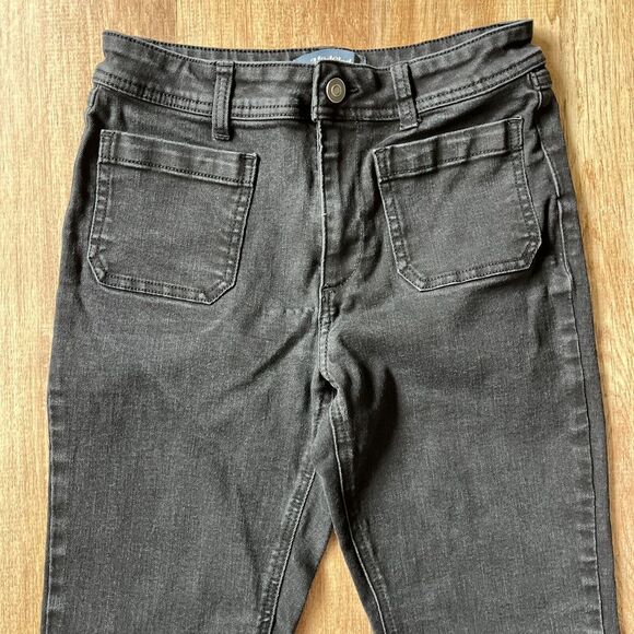 ModCloth‎ Black Mariner Flare Jeans Womens 4 Black High Waisted *flaw - Picture 3 of 11